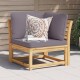 vidaXL Garten-Ecksofa mit Kissen 73x73x65 cm Massivholz Akazie