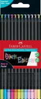 FABER-CASTELL Farbstifte Black Edition 116410 Neon + Pastell 12
