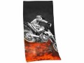 Herding Duschtuch Motocross 75 x 150 cm, Grau/Orange/Schwarz