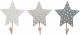 JABADABAD Wandhaken Sterne - R16016    grau               16x11.5x8cm