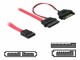 DeLock Slim-SATA-Kabel rot, 50 cm, Datenanschluss Seite A