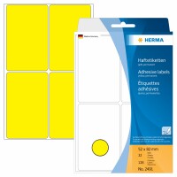 HERMA     HERMA Etiketten 52×82mm 2491 gelb 128 Stück, Kein