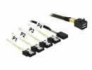 DeLock SAS-Kabel SFF-8643 - 4xSATA + Sideband 1m, Datenanschluss