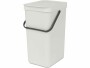 Brabantia Recyclingbehälter Sort & Go 16 l, Hellgrau, Material