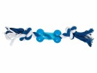 SwissPet Hunde-Spielzeug Knochen mit Seil, 9 cm, Hellblau
