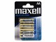 Maxell Europe LTD. Batterie AA 4 Stück, Batterietyp: AA, Verpackungseinheit