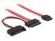 Bild 1 DeLock Slim-SATA-Kabel rot, SATA Strom, 30 cm, Datenanschluss