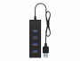 RaidSonic ICY BOX USB-Hub IB-HUB1409-U3, Stromversorgung: USB, Anzahl