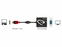 DeLock USB-C - VGA Adapter, Full HD, schwarz