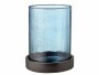 Bitz Windlicht Hurricane 24 cm, Glas, Dunkelblau, Detailfarbe