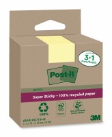 POST-IT SuperSticky Notes 76x76mm 654 RSSCY 3+1F Recycling,gelb