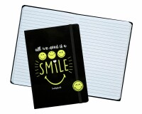 ROOST Notizbuch mit Gummizug SMEL0501 Smiley, Kein