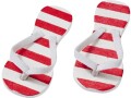 HobbyFun Mini-Utensilien Flip-Flops Rot gestreift, Detailfarbe