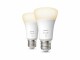 Philips Hue Leuchtmittel White, 9.5 W, E27, 2 Stück, Bluetooth