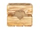 Holz Zollhaus Holzharasse mit Herzausschnitt, geflammt 30 x 30 cm