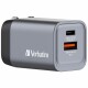 VERBATIM  Charger 35W GaN           grey - 32200     1xUSB-C 1xUSB-A +Adapter UK/US