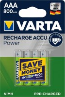 VARTA     VARTA Batterie Akku 56703101404 AAA/HR03, 800 mAh, 4 Stück