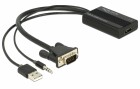 DeLock Konverter VGA - HDMI Schwarz, Kabeltyp: Konverter