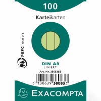EXACOMPTA Karteikarten A8 38083SB grün liniert 100 Stk., Kein