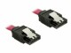 DeLock SATA3-Kabel rot, Clip, 10 cm, Datenanschluss Seite A