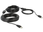 DeLock USB2.0 Kabel A-B 20m schwarz, aktiv verstärkt, braucht