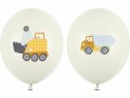 Partydeco Luftballon Baufahrzeuge 30 cm, 50 Stück, Crème
