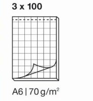 ELCO Notizblock kariert 4mm A6 74432.17 weiss, 70gm2 3x100