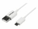 StarTech.com - 2m White Micro USB Cable Cord - A to Micro B - Micro USB Charging Data Cable - USB 2.0 - 1x USB A Male, 1x USB Micro B Male (USBPAUB2MW)