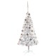 vidaXL Künstlicher Weihnachtsbaum Beleuchtung & Kugeln Silber 150 cm