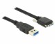 DeLock USB3.0 Kabel, A - MicroB,verschraubbar
