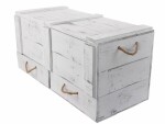 Holz Zollhaus Truhe Vintage Shabby Weiss, 85 x 40 cm