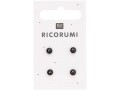 Rico Design Knopfaugen Braun-Schwarz 5 mm 4 Stück, Selbstklebend