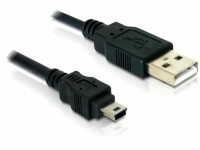 Delock USB 2.0-Kabel  USB A - Mini-USB B 1.5 m - Kabeltyp: Daten- und Ladekabel - Detailfarbe: Schwarz - USB Standard: 2.0 (480 Mbps) - Länge: 1.5 m - USB Anschluss 2 (Endgerät): Mini-USB B - Geschlecht Anschluss 2 (Endgerät): Male (Stecker)