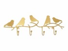 Tranquillo Wandhaken 4-fach, Vogel, Gold, 36 cm, Natürlich Leben