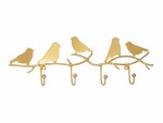 Tranquillo Wandhaken 4-fach, Vogel, Gold, 36 cm, Eigenschaften: Keine