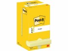 Post-it Notizzettel Z-Notes 76 x 76 mm, Gelb, 12