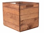 Holz Zollhaus Aufbewahrungskiste Vintage 33 x 38 cm, Braun, Detailfarbe