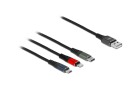 DeLock USB-Ladekabel USB A - Lightning/Micro-USB B/USB C 0.3