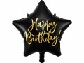 Partydeco Folienballon Happy Birthday Gold/Schwarz, Packungsgrösse