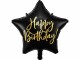 Partydeco Folienballon Happy Birthday Gold/Schwarz, Packungsgrösse