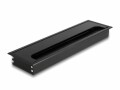 DeLock Einbaurahmen für Tisch mit Bürste 280x80x28mm, Schwarz