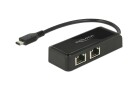 DeLock Netzwerk-Adapter USB-C - 2xRJ-45 1Gbps, Schnittstellen