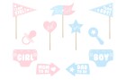 Partydeco Partyaccessoire Gender reveal party 11-teilig, Blau/Rosa