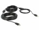 DeLock USB2.0 Kabel, A - B, 20m, SW, Typ