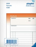 SIMPLEX   SIMPLEX Rechnungen F A5 15401F orange/weiss 50x3 Blatt