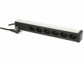 Bachmann 19" PDU 6x T13, 1HE, Schwarz, Kabellänge: 3