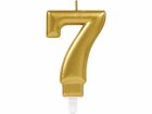 Amscan Zahlenkerze Nummer 7, 1 Stück, Detailfarbe: Gold