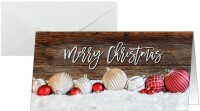 SIGEL     SIGEL Weihnachtskarten DL DS090 Holzoptik, Kugeln 25
