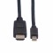Bild 1 Roline Mini DisplayPort - HDMI Verbindungskabel - 2 m - 2K - Schwarz