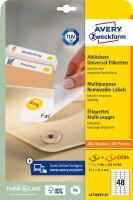 AVERY ZWECKFORM Etikett.Stick&Lift 45.7x21.2mm L4736REV-25 weiss 1440 Stk./25